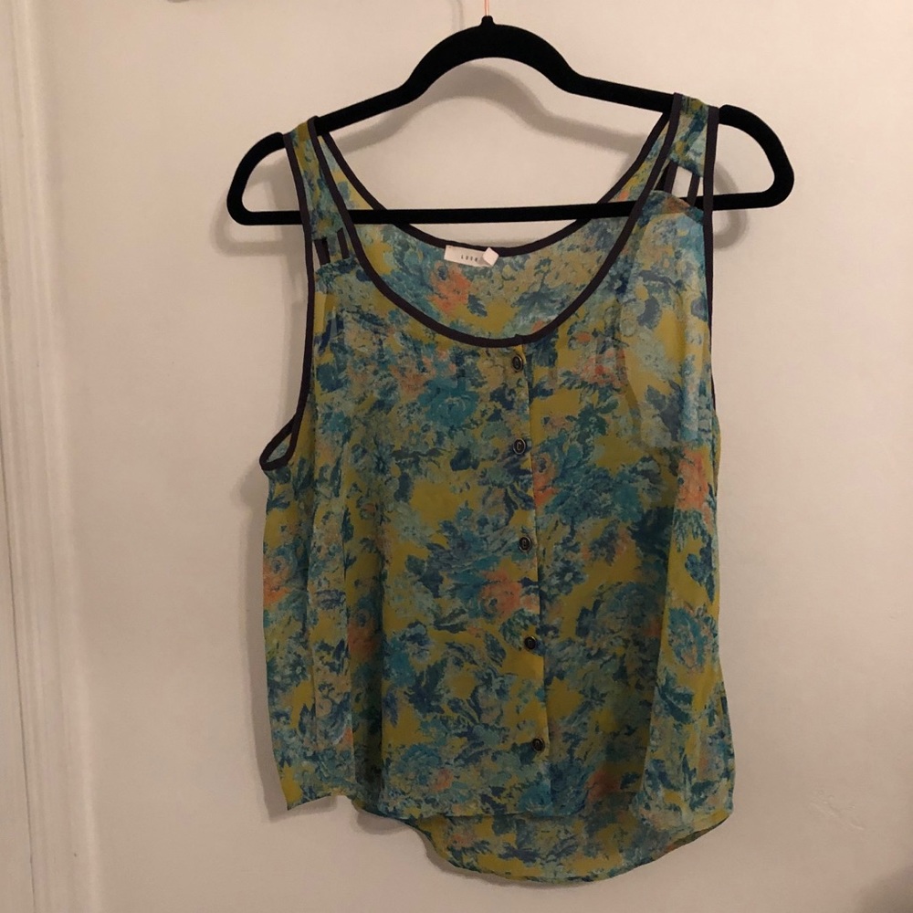 Light Green flowy Sheer Tank Top